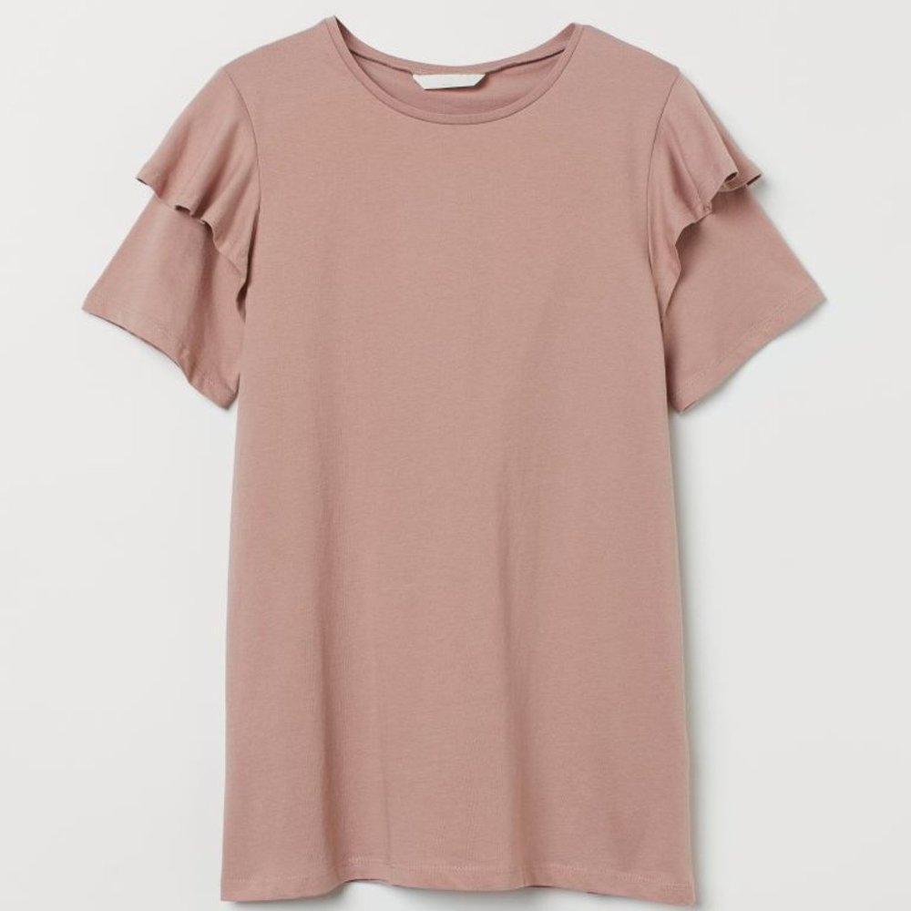 EUC Cotton Short Sleeve Maternity Nursing Top M Dusty Rose